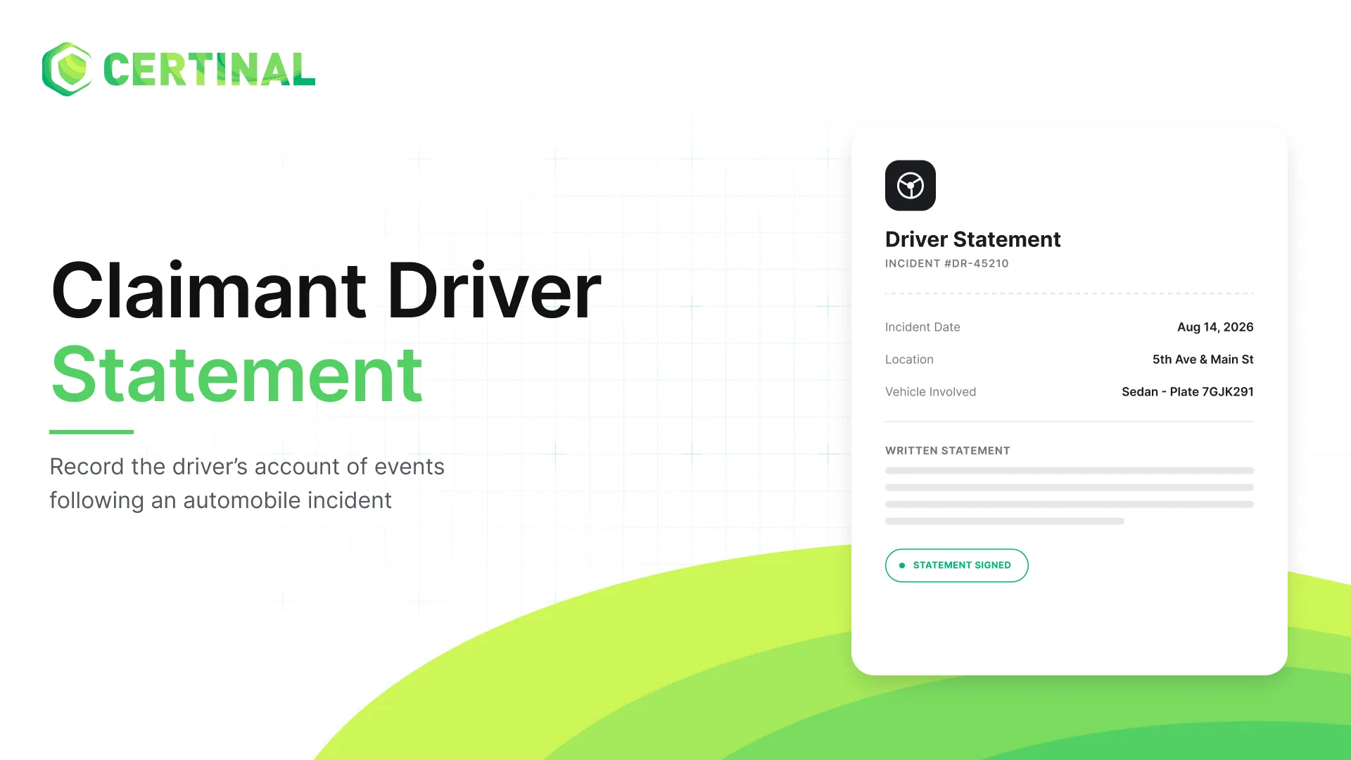 Claimant Driver Statement