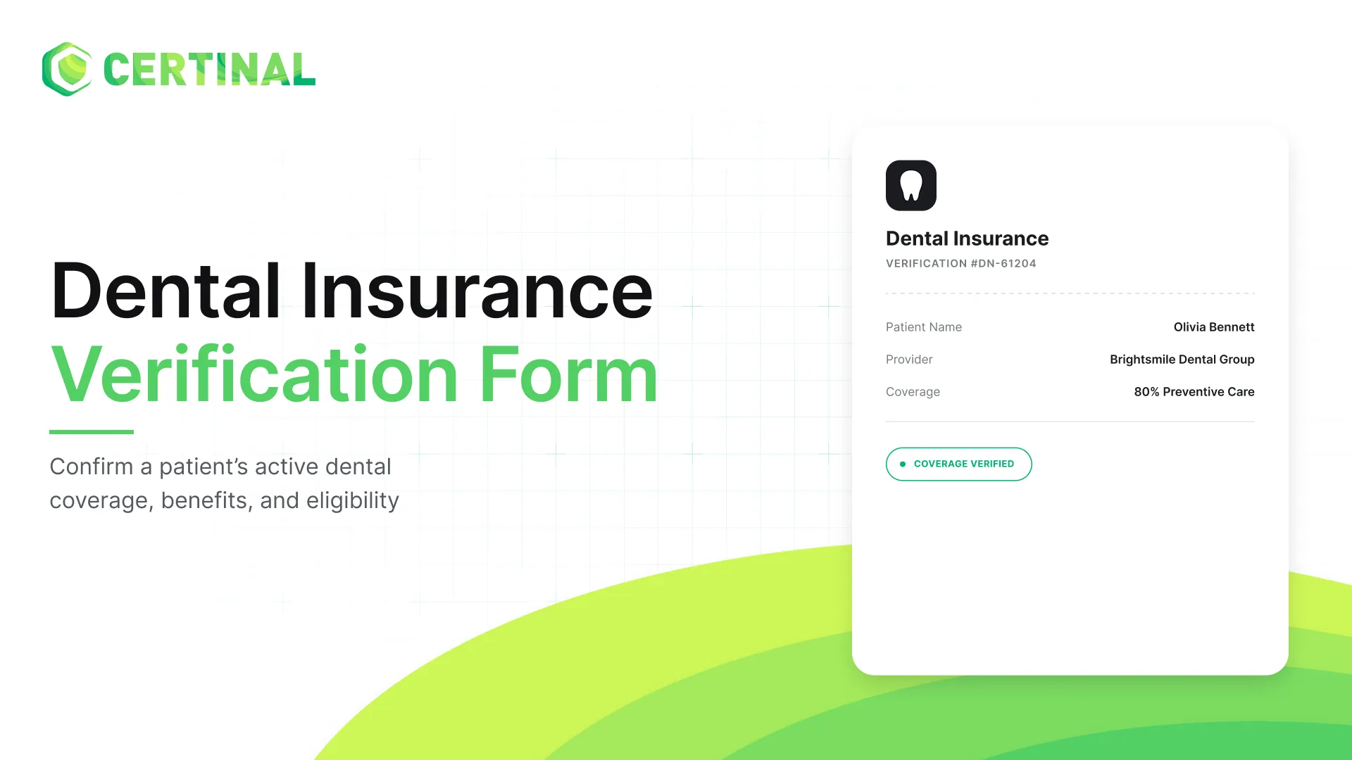 Dental Insurance Verification Form