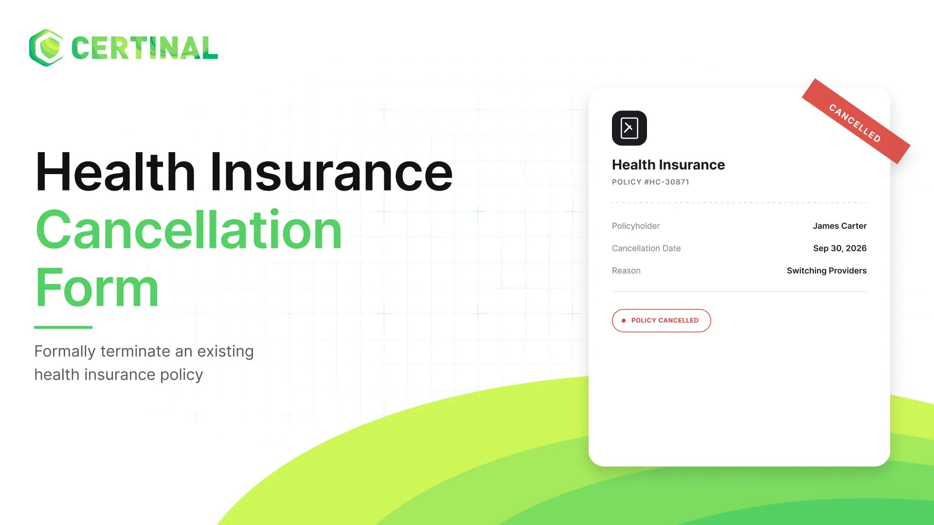 Health Insurance Cancellation Form