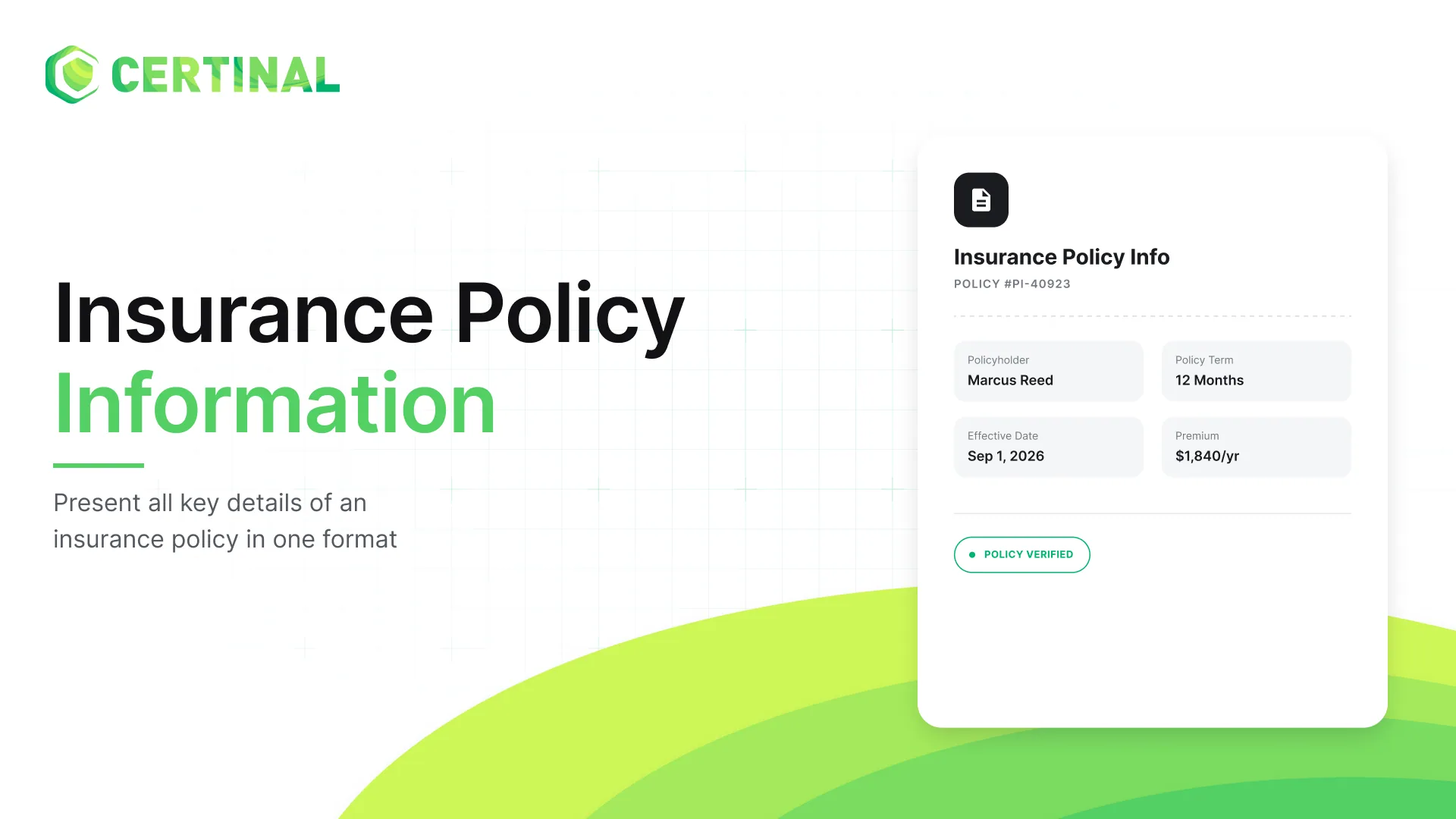 Insurance Policy Information Format