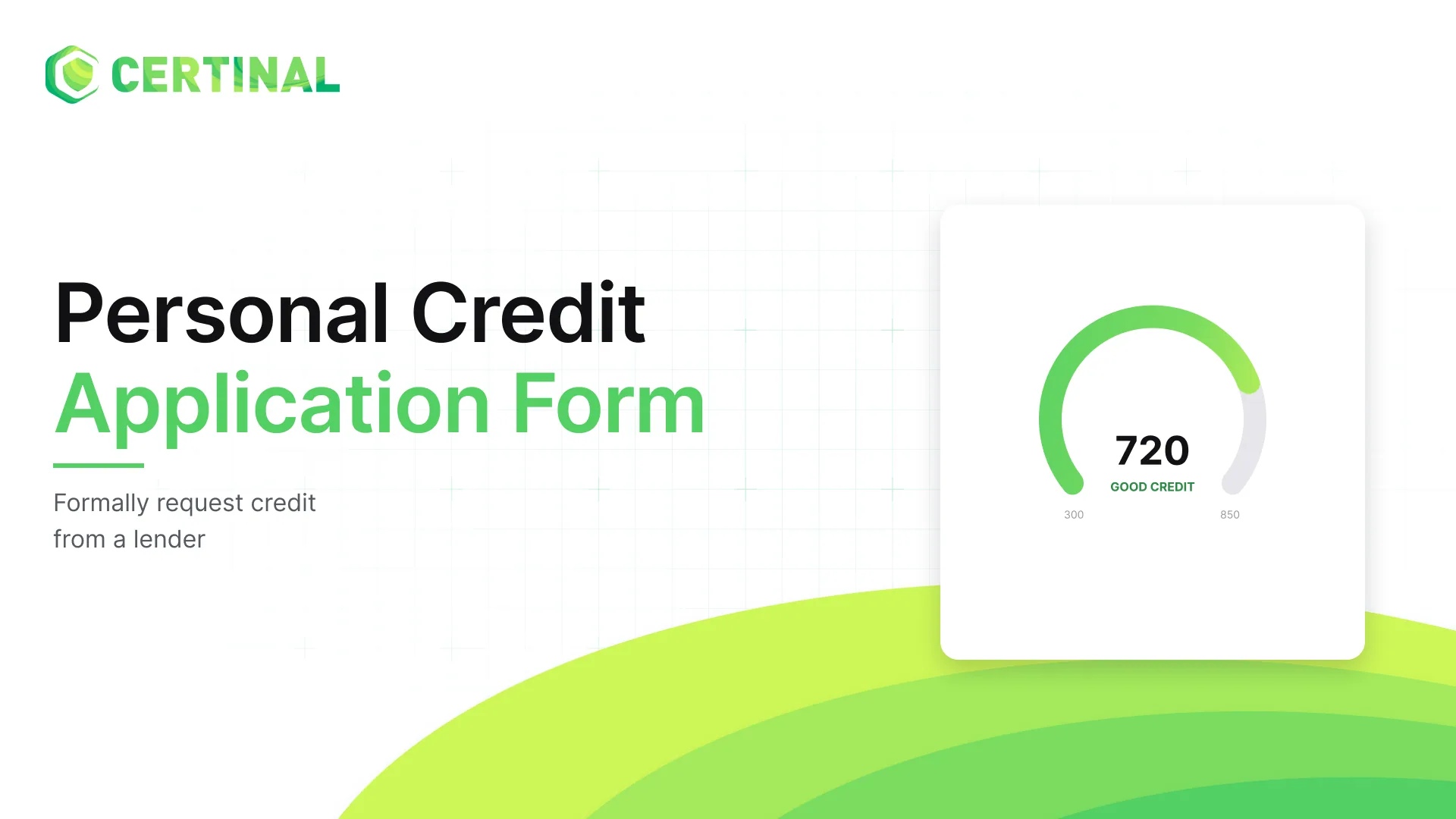 Personal Credit Application Form
