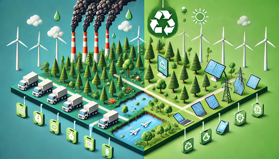 Comparing traditional paper processes with digital eSignatures, emphasizing environmental sustainability through Certinal eSign