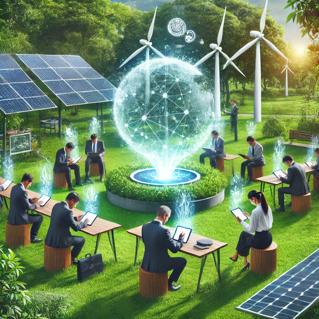 Certinal eSign's green technology boosts sustainability with eSignature solutions in a green outdoor office setting