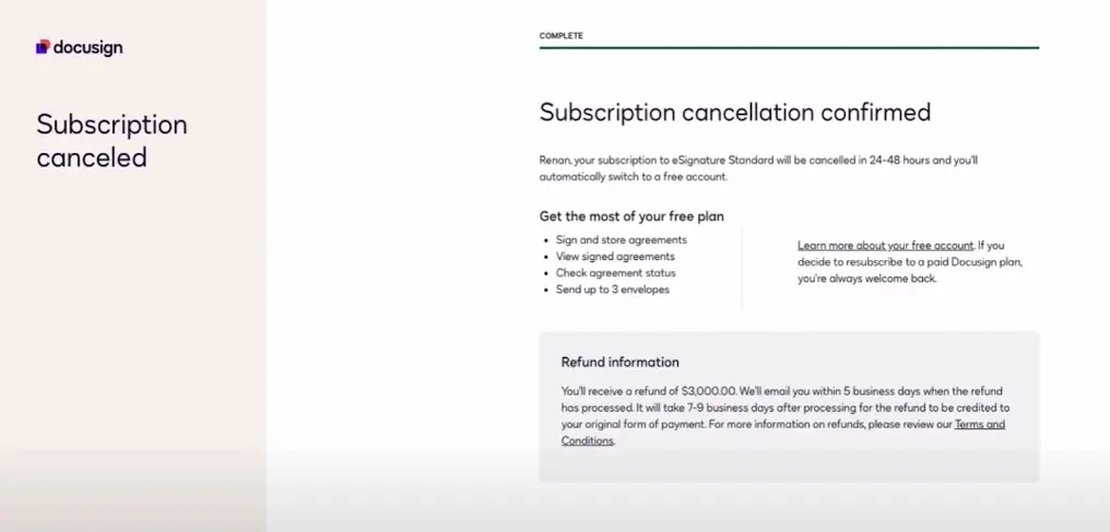 How to cancel DocuSign Subscription